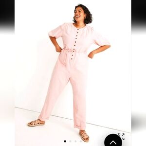 MADEWELL Puff-Sleeve Tassel-Tie Jumpsuit XXL